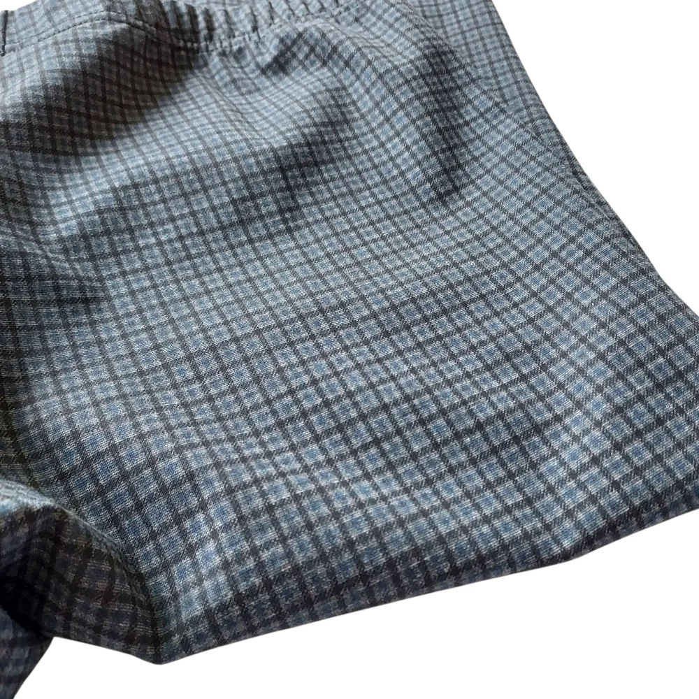 Utopia By Hue Women’s Large Dark Plaid Dress Pants Fall Winter Gray Blue Black